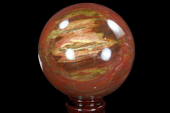 Colorful Petrified Wood Sphere - Madagascar #92402
